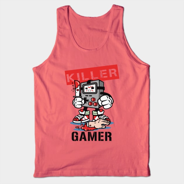 Killer Gamer Game Player Fun Gift Tank Top by Alema Art